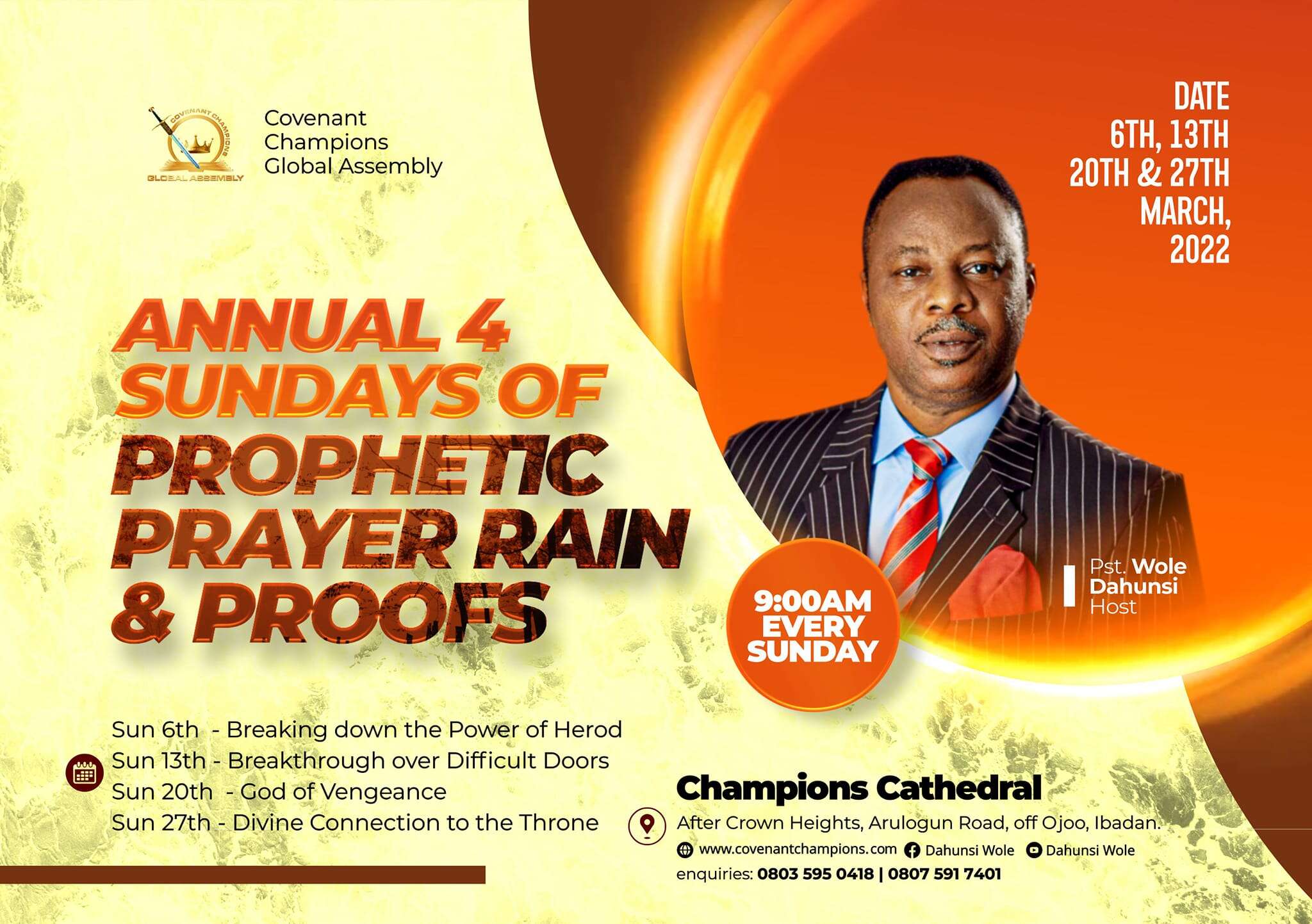 Annual 4 Sundays of Prophetic Prayer Rain and Proofs